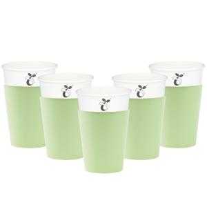 Feestbekers met hoesjes - 24x - mintgroen - papier - 250ml