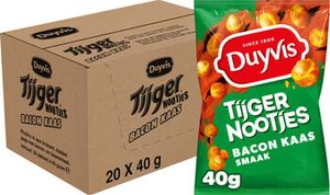 Duyvis Duyvis Tijgernootjes Bacon Kaas 40 Gram 20 Zakjes