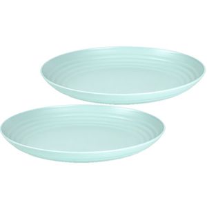 Set van 2x stuks rond kunststof borden groen 25 cm