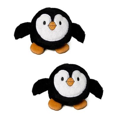 2x stuks pluche mini pinguin knuffel 7 cm