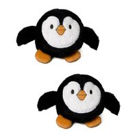 2x stuks pluche mini pinguin knuffel 7 cm