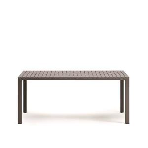 Kave Home - Culip buitentafel in aluminium met bruine afwerking 180 x