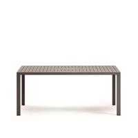 Kave Home - Culip buitentafel in aluminium met bruine afwerking 180 x