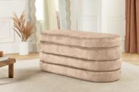 Extravagante gestoffeerde bank VOGUE 115cm champagne fluwelen bank met opbergruimte - 46686