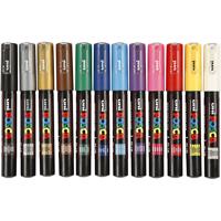Uni-Posca Posca marker, afm pc-1m, lijndikte 0,7 mm, extra-fijn, diverse kleuren, 12 stuk/ 1 doos Uni-Posca Posca marker, afm pc-1m, lijndikte 0,7 mm, extra-fijn, diverse kleuren, 12 stuk/ 1 doos