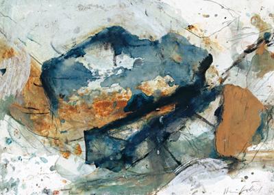 Kunstdruk Heinz Göbel - Schwebender Fels 70x50cm