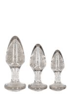 Acrylic Silverchip Butt Plug Set - Silver
