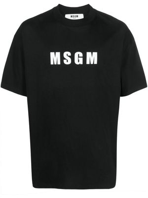 MSGM t-shirt en coton à logo imprimé - Noir