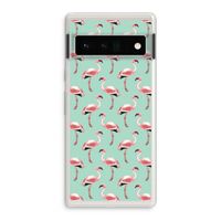 Flamingoprint groen: Google Pixel 6 Pro Transparant Hoesje