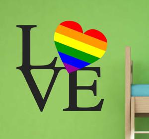 Sticker Love regenboog