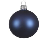 6 Glazen kerstballen mat 6 cm nacht blauw - Decoris
