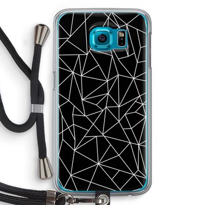 Geometrische lijnen wit: Samsung Galaxy S6 Transparant Hoesje met koord