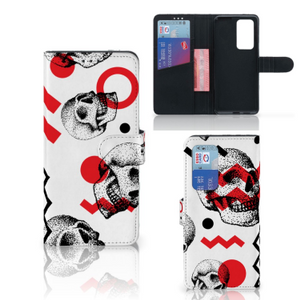 Telefoonhoesje met Naam Huawei P40 Pro Skull Red