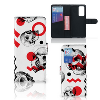 Telefoonhoesje met Naam Huawei P40 Pro Skull Red - thumbnail