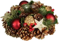 Mica Decorations theelichthouder dennenappel roslyn 19x9cm bruin