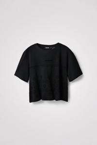 Gevlokt sportshirt - BLACK - M