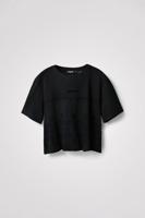 Gevlokt sportshirt - BLACK - M - thumbnail