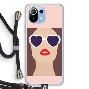 Red lips: Xiaomi Mi 11 Lite Transparant Hoesje met koord