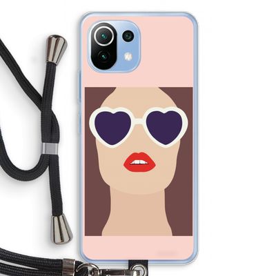 Red lips: Xiaomi Mi 11 Lite Transparant Hoesje met koord