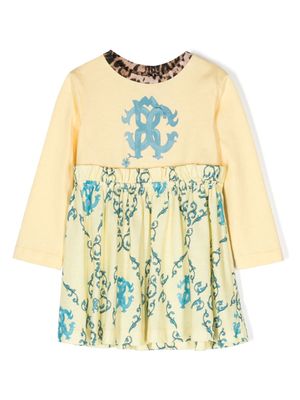 Roberto Cavalli Junior robe en coton à manches longues - Jaune