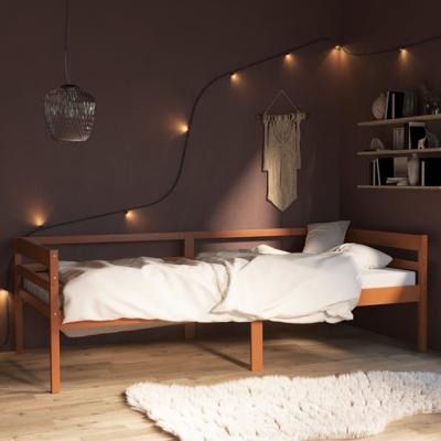 Bedframe massief grenenhout honingbruin 90x200 cm