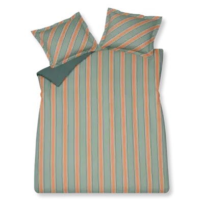 Vandyck Vandyck Dekbedovertrek Preppy Stripe smokegreen Lits-jumeaux (240x200/220 )