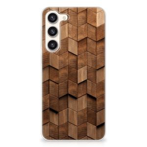 Bumper Hoesje voor Samsung Galaxy S23 Plus Wooden Cubes