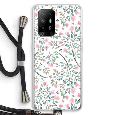 Sierlijke bloemen: Oppo A94 5G Transparant Hoesje met koord