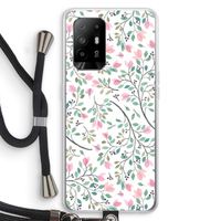 Sierlijke bloemen: Oppo A94 5G Transparant Hoesje met koord