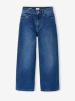 Wijde broek denim voor meisjes middenblauw