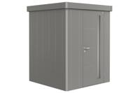 Biohort Metalen tuinhuis Neo - Enkele deur - Kwartsgrijs - 1A (180x180 cm)- Plat dak- Metaal- Biohort