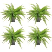 4x Kunstplanten varen 33 cm groen in pot