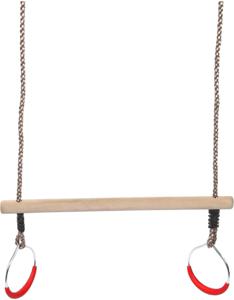 Swing King Trapeze met Ringen in hoogte Verstelbaar Hout Naturel