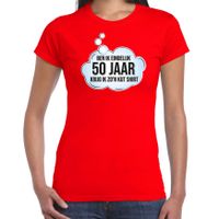 Verjaardag cadeau t-shirt voor dames - 50 jaar/Sarah - rood - kut shirt