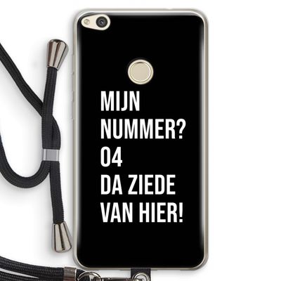 Da ziede van hier - Zwart: Huawei Ascend P8 Lite (2017) Transparant Hoesje met koord