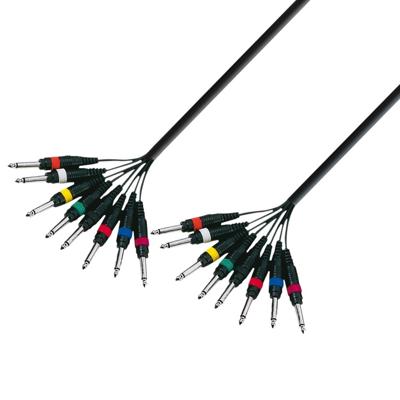Adam Hall 3 Star L8 PP 0500 multikabel 8 x Jack TS naar 8 x Jack TS 5 m