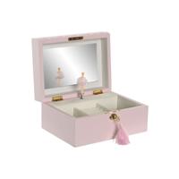 Juwelenkistje Home ESPRIT Roze Hout Spiegel