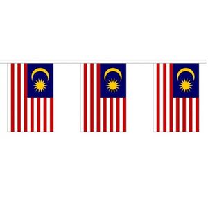 3x Polyester vlaggenlijn van Maleisië 3 meter   -