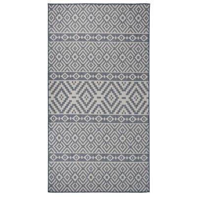 VidaXL Buitenkleed met patroon platgeweven 80x150 cm blauw