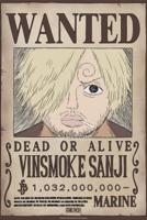 Poster One Piece - Wanted Sanji Wano 38x52cm