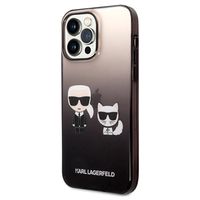 Karl Lagerfeld Gradient Karl & Choupette iPhone 14 Pro Max Cover - Zwart - thumbnail