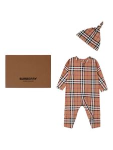 Burberry Kids ensemble deux pièces à col v en coton - Tons neutres