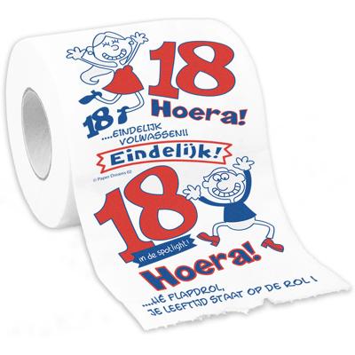 Toiletpapier 18 jaar - verjaardag cadeau - grappig - feestartikelen - wc-papier - jarig