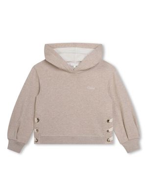 Chloé Kids hoodie à logo brodé - Tons neutres