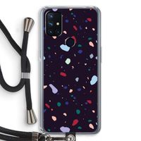 Dark Rounded Terrazzo: OnePlus Nord N10 5G Transparant Hoesje met koord