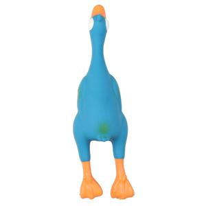 Honden speelgoed - kale geplukte latex eend - 24 cm - blauw