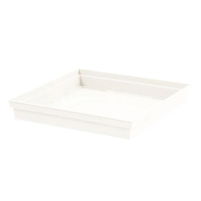 EDA Bloempot Toscane onderschaal - wit - L33 x B33 x H5 cm - Onderschalen/opvangschalen