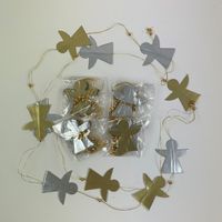 Kerstslinger Engelen Goud- en Zilverkleurig - Stevig Papier (Set van 10)