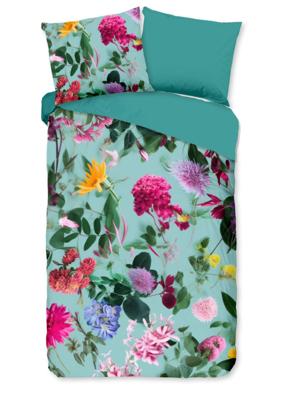Good Morning Dekbedovertrek "bloemen" - Aqua - (140x200/220 cm) - Katoen Good Morning Dekbedovertrek "bloemen" - Aqua - (140x200/220 cm) - Katoen