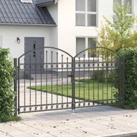 Hekpoort met slot Grijs 300 x 150 cm Staal